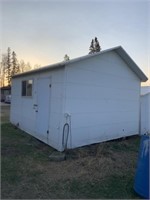 14'x16' White Insulated Shed on Treated 4x6 Skids
