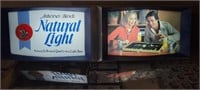 70's NATURAL LIGHT BEER LIGHTED SIGN PLASTIC 35x10