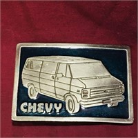 Chevy Enamelled Advertising Belt Buckle