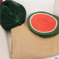(4) Woven Thick Watermelon Place-mats &