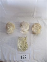 4 Chalkware Heads