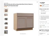W2151  36 x 34.5in Base Kitchen Cabinet