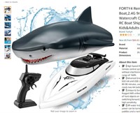 FORTY4 Remote Control Shark Boat,2.4G 9mph High Sp