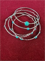 Sterling silver and turquoise bangle bracelets, 1
