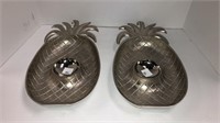 (2) metal pineapple serving dishes