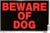 HILLMAN SIGN "BEWARE OF DOG"Plastic, 8x12 MADE USA