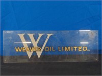 Vintage Plexiglass Weaver Oil Sign 24"x8"