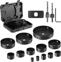 USED Hole Saw Set with Case, 19 Pieces