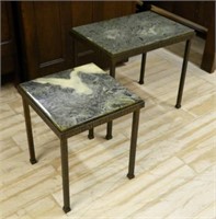 Marble Top Metal Occasional Tables.