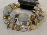 Three piece beaded stone bracelet