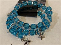 Double bracelet  blue stone star