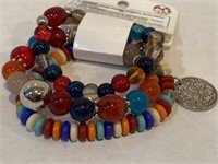 Three-piece Multicolor beaded bracelet