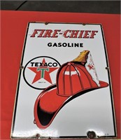1941 Texaco Fire Chief Porcelain Pump Plate