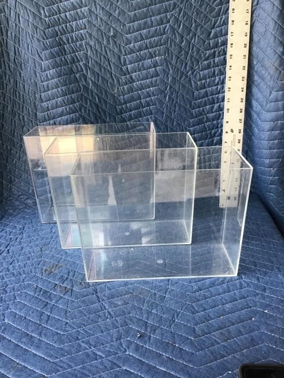 Acrylic Containers Lot of 3 Paperwork Magazines