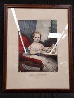 Currier & Ives lithograph, "Little Minnie Taking