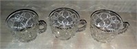 Three Cut Glass Mugs