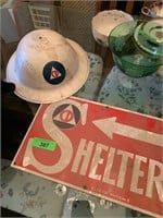 CD SHELTER HAT AND METAL SIgn (fall out)