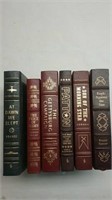 6 leather bound military history book lot