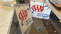 Two sided AAA approved auto repair signs