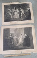 2 1700s Shakespeare engravings - no frames and
