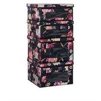 SS Dual Access Bins  4 Pack  Navy Floral
