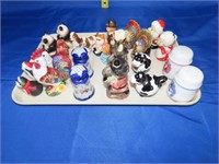 Tray Lot of Salt & Pepper Shakers