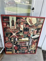 Large coca Cola Framed Puzzle Picture