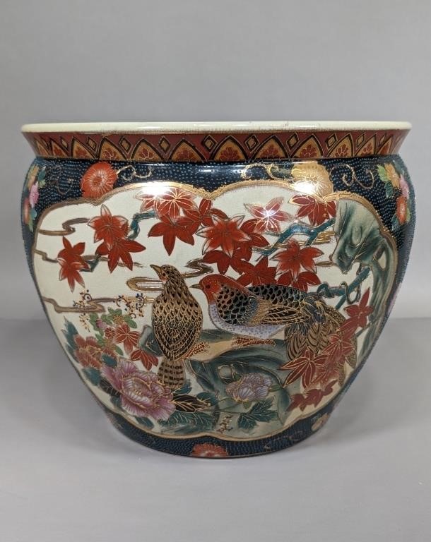 Satsuma Style Large Bird and Flower Planter