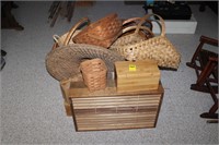 Lot of Baskets; 2 are Longaberger, boxes