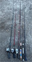 3 FISHING REELS & 6 POLES