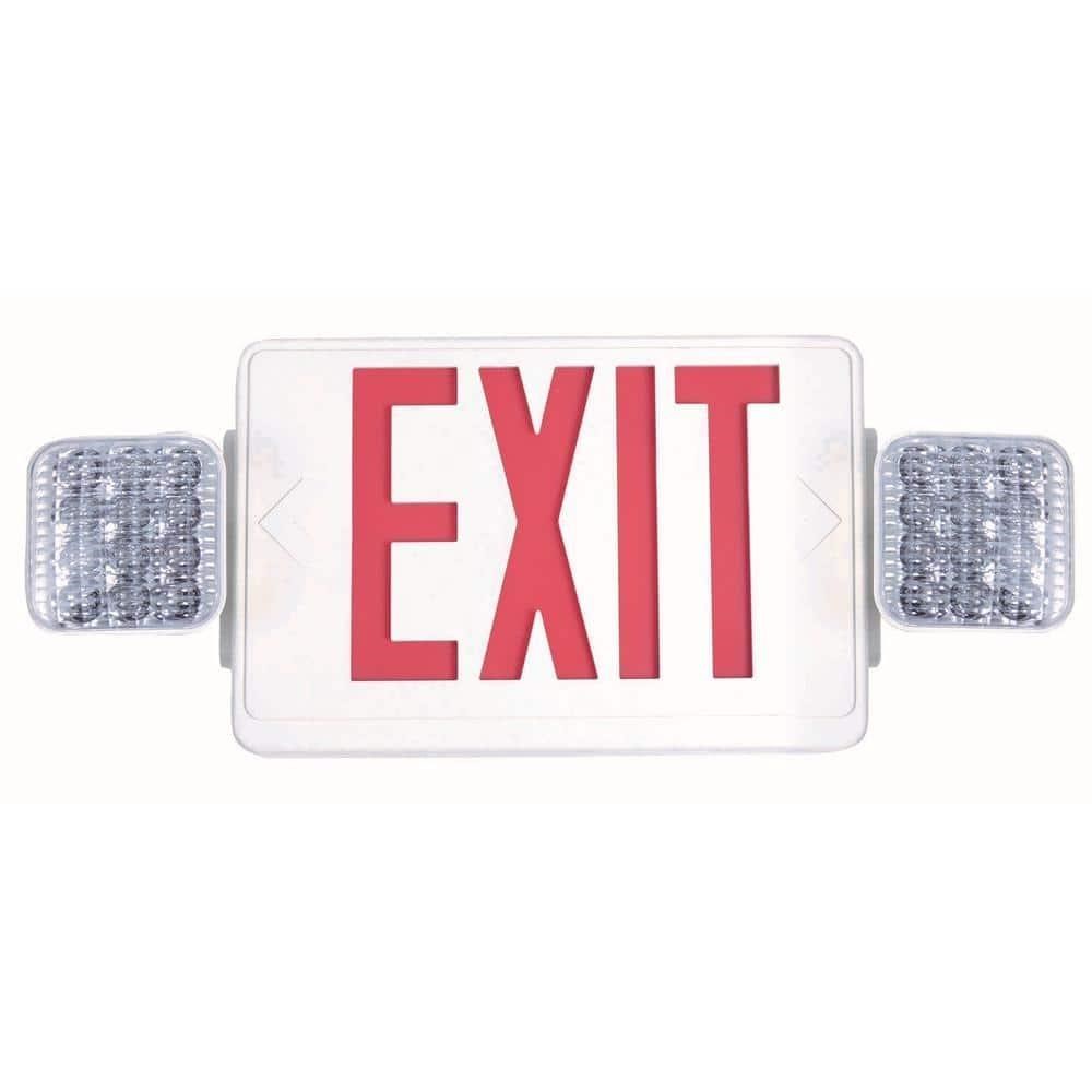 Combo 14-Watt Equivalent Integrated LED White Exit