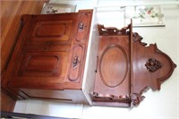 Mid 19c Walnut Rococo Revival Marble top Buffet.