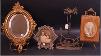 A Victorian tabletop adjustable frame/mirror