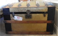 Lot #3507 - Antique dome top trunk with original
