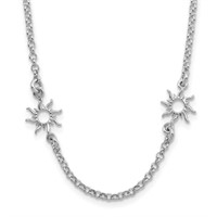 Sterling Silver Polished Suns Necklace