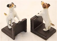 Pair of cast iron terrier bookends