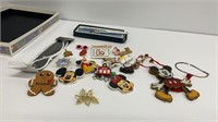 Various vintage Mickey Mouse pins, brooches,