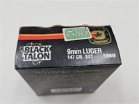 9mm Luger Black Talon 20 Rds Gun Ammo