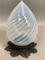 Opalescent Swirl Glass Teardrop Light Fixture