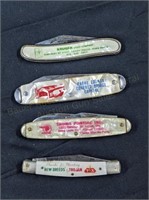 4 Vintage Advertising Pocket Knives