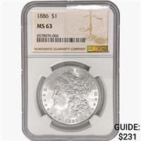 1886 Morgan Silver Dollar NGC MS63