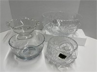 2 Pinwheel Crystal Bowls, Cornflower 30th