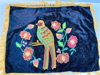 VINTAGE CREWEL WORK PILLOW COVER