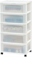 Iris NWC-5 5-Drawer Wide Chest White/Pearl