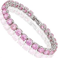 Round 21.84ct Pink Sapphire Tennis Bracelet