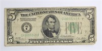 1928 U.S. $5 GOLD CURRENCY NOTE