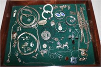 69 PCS. STERLING JEWELRY, NECKLACES, RING,