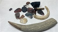 Horns Polished Rocks Arts Crafts Jewelers Lot