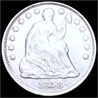 1858-O Seated Liberty Half Dime CLOSELY UNC