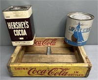 Coke Advertising Crate; Oyster Tin & Lot
